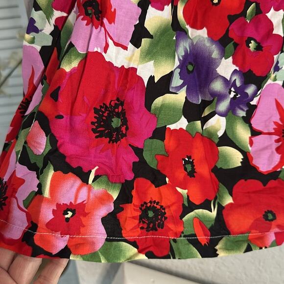NEW Lindy Bop Skirt Retro Floral Swing Rockabilly Dance Colorful Loud Size 12 - Picture 2 of 7